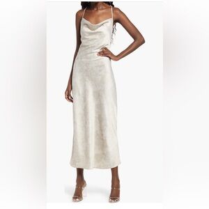 Wayf Gray Floral Slip Dress
